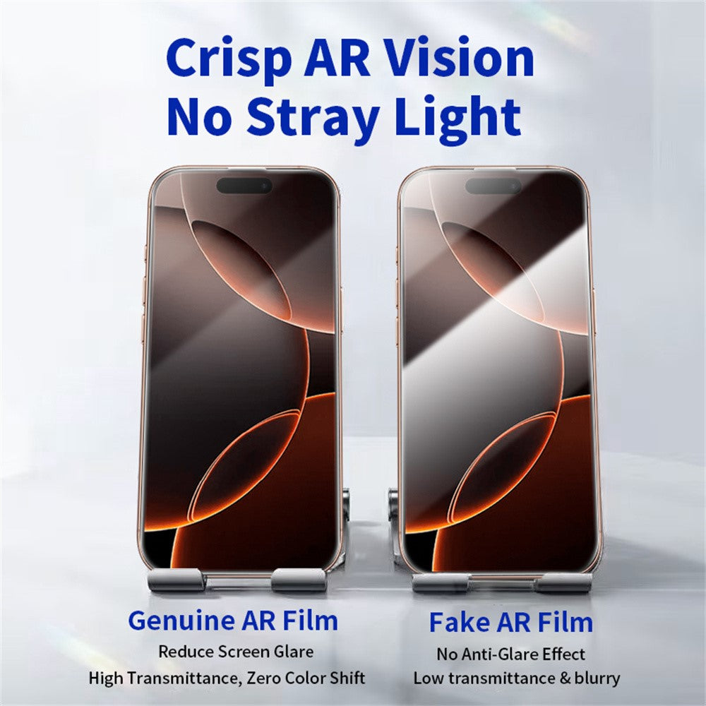 RURIHAI For iPhone 16 Pro Max Full Screen Protector AR Anti-Reflective HD Clear Tempered Glass Flim