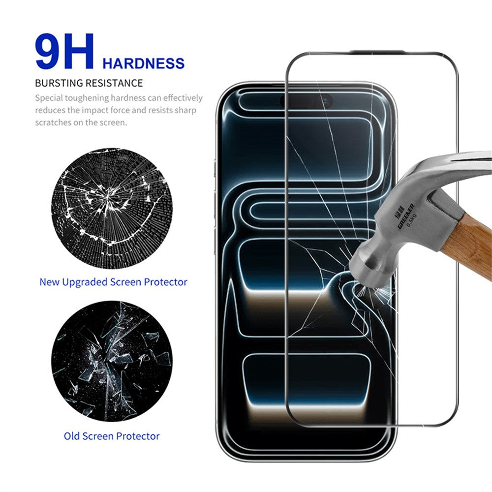 RURIHAI For iPhone 17 Pro Full Screen Protector AR Anti-Reflective HD Clear Tempered Glass Flim