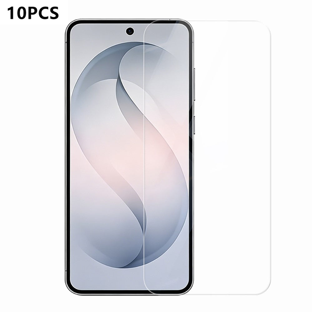RURIHAI 10 stk. skærmbeskyttelse til Samsung Galaxy S26 FE / S25 FE, 0,26 mm, 2,5D, helt dækkende højaluminium-silikoneglasfilm (ikke helt dækkende)