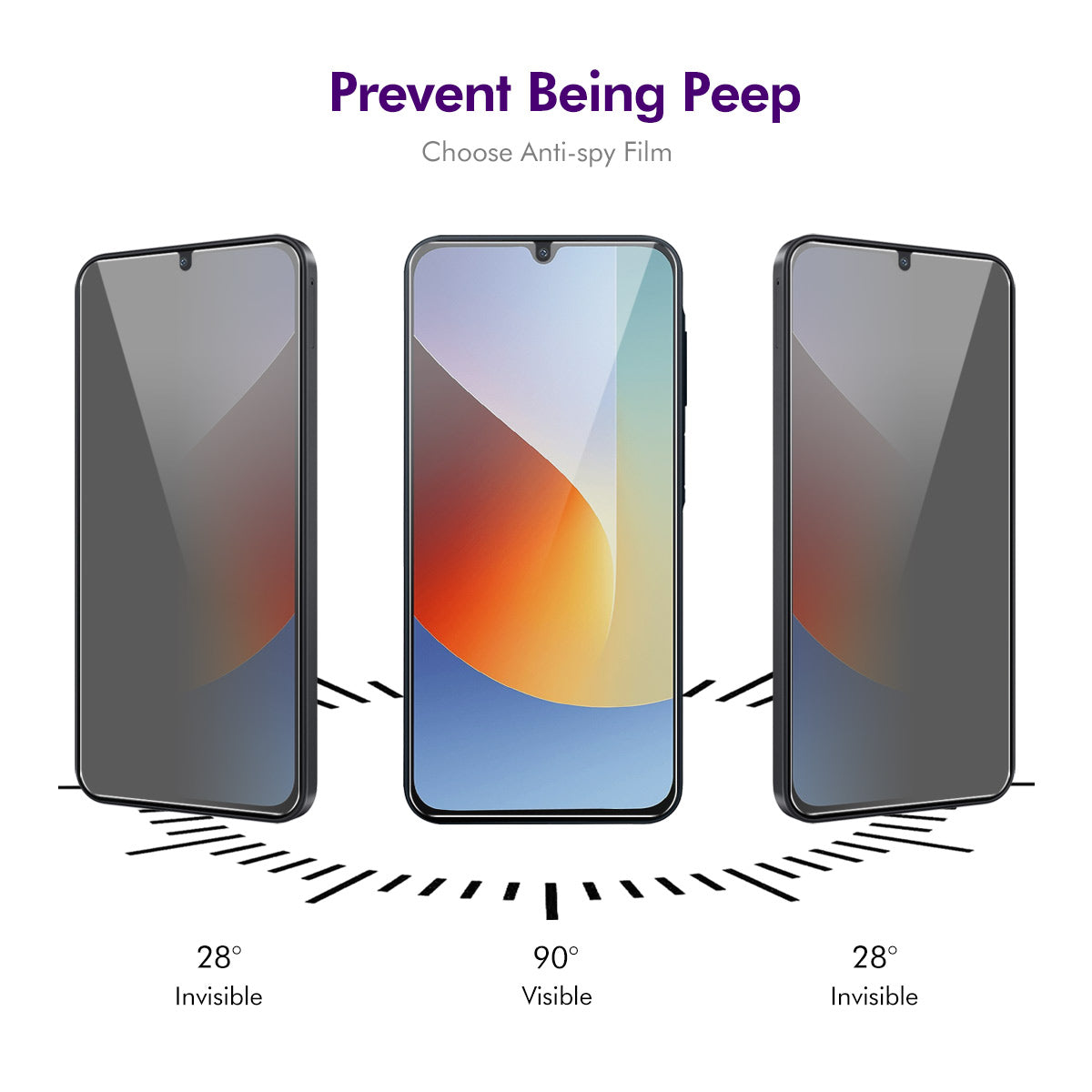 HAT PRINCE for Xiaomi Redmi 15a 5G 2Pcs Privacy Screen Protector ENKAY Hat-Prince Full Glue Full Coverage 28-degree Anti-Spy Tempered Glass