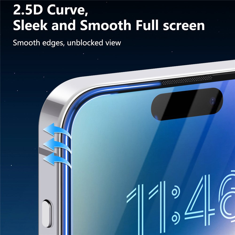JOYROOM 18MQ11H til iPhone 18 Skærmbeskytter 2.5D Fuld Dækning Silketryk Høj Aluminium-Silicium Glas Klar Støvafvisende Film