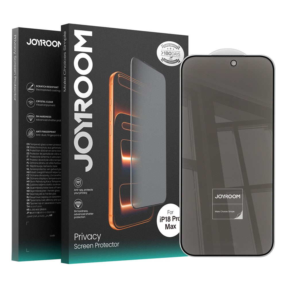 JOYROOM 18MQ14P til iPhone 18 Pro Max Privacy Screen Protector 2.5D Højt Aluminium-Silicium Glas Fuld Dækning Film med Støvskærm