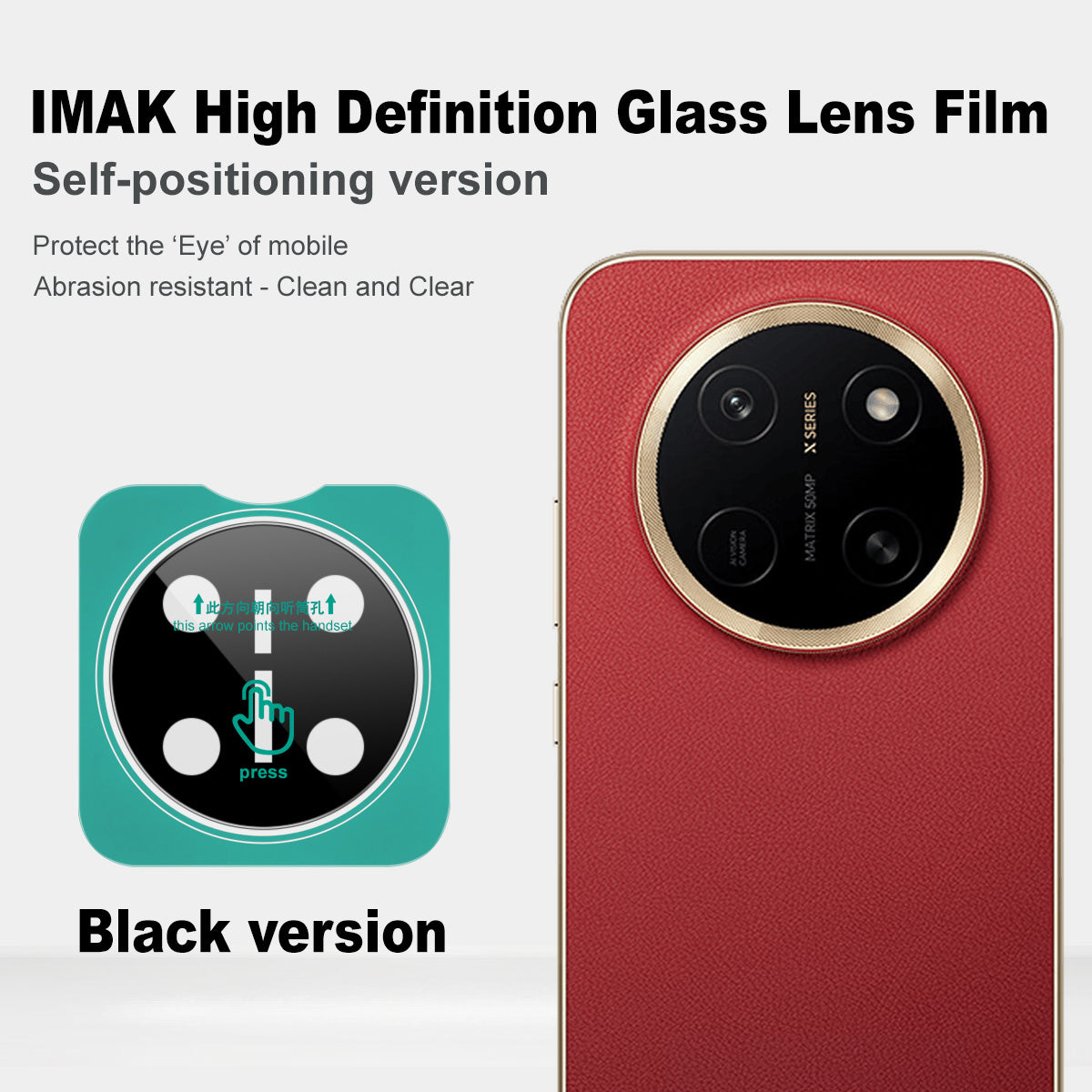 IMAK til Honor X80 Pro Max 5G Hærdet Glas Full Cover Kameralinsebeskytter med Selvreplacerende Ramme - Sort