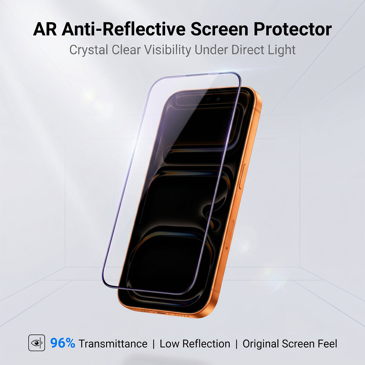 Til iPhone 15 Pro Skærmbeskytter AR Anti-refleks Silketryk Klar Høj Aluminium-silicium Glasfilm