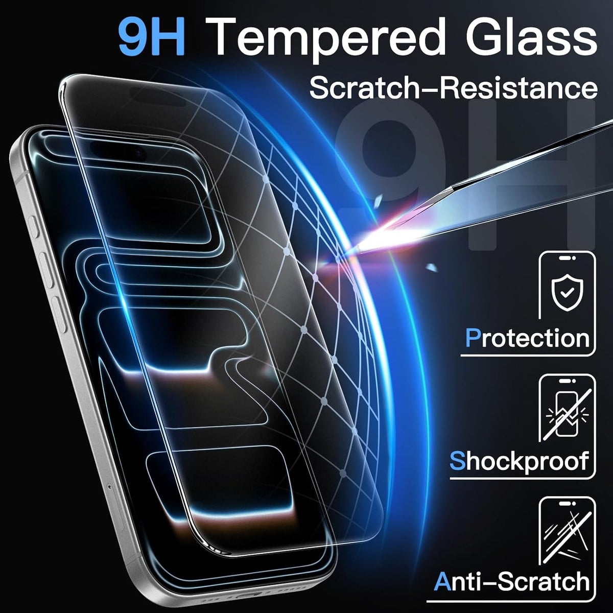 For iPhone 14 Pro Screen Protector Anti-Glare Matte Anti-Fingerprint Tempered Glass Film