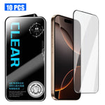For iPhone 16 Pro 10Pcs Screen Protector AR Anti-Reflection High Aluminium-silicon Glass Silk Printing Clear Film
