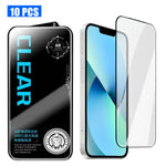 For iPhone 13 10Pcs Screen Protector AR Anti-Reflection High Aluminium-silicon Glass Silk Printing Clear Film