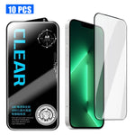 For iPhone 13 Pro Max 10Pcs Screen Protector AR Anti-Reflection High Aluminium-silicon Glass Silk Printing Clear Film