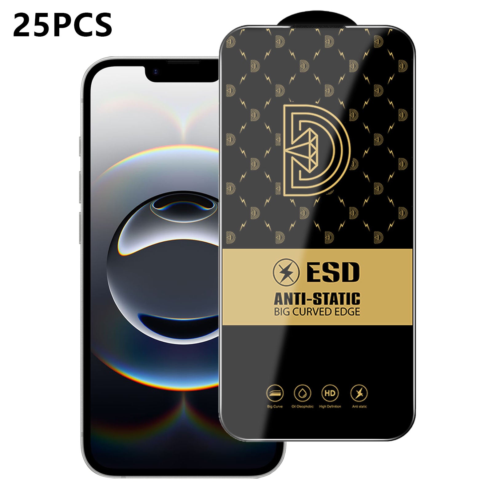 Til iPhone 16e / iPhone 17e 25 stk. skærmbeskytter antistatisk silketryk medium aluminiumsglas HD klar film