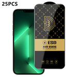 For iPhone 13 Pro Max 25Pcs Screen Protector Anti-static Silk Printing Medium Alumina Glass HD Clear Film
