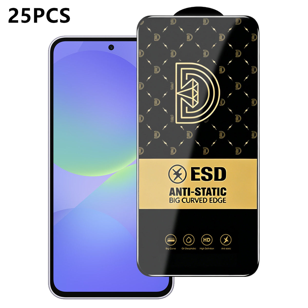 For Samsung Galaxy A36 5G 25Pcs Screen Protector Anti-static Silk Printing Medium Alumina Glass HD Clear Film