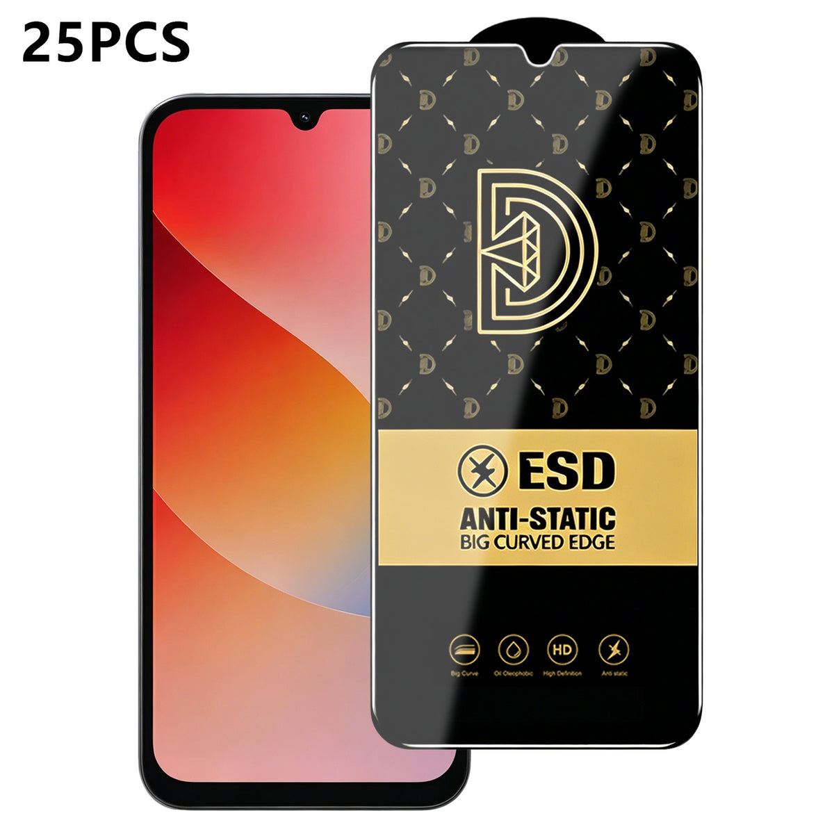 For Xiaomi Redmi 15a 5G 25Pcs Screen Protector Anti-static Silk Printing Medium Alumina Glass HD Clear Film