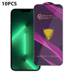 For iPhone 13 Pro Max 10Pcs Screen Protector Full Cover Anti-Static Clear High Aluminium-silicon Glass Film