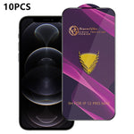 For iPhone 12 Pro Max 10Pcs Screen Protector Full Cover Anti-Static Clear High Aluminium-silicon Glass Film