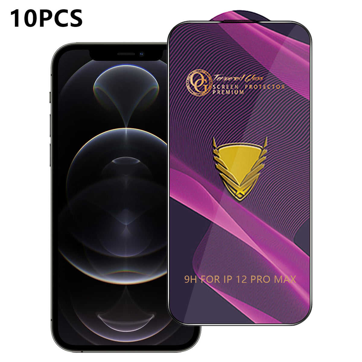 For iPhone 12 Pro Max 10Pcs Screen Protector Full Cover Anti-Static Clear High Aluminium-silicon Glass Film