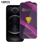 For iPhone 12 Pro 10Pcs Screen Protector Full Cover Anti-Static Clear High Aluminium-silicon Glass Film