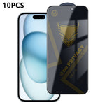 Til iPhone 15 10 stk. Privacy Skærmbeskytter 28° Anti-Spion Anti-Statisk Høj Aluminium-silicium Glasfilm