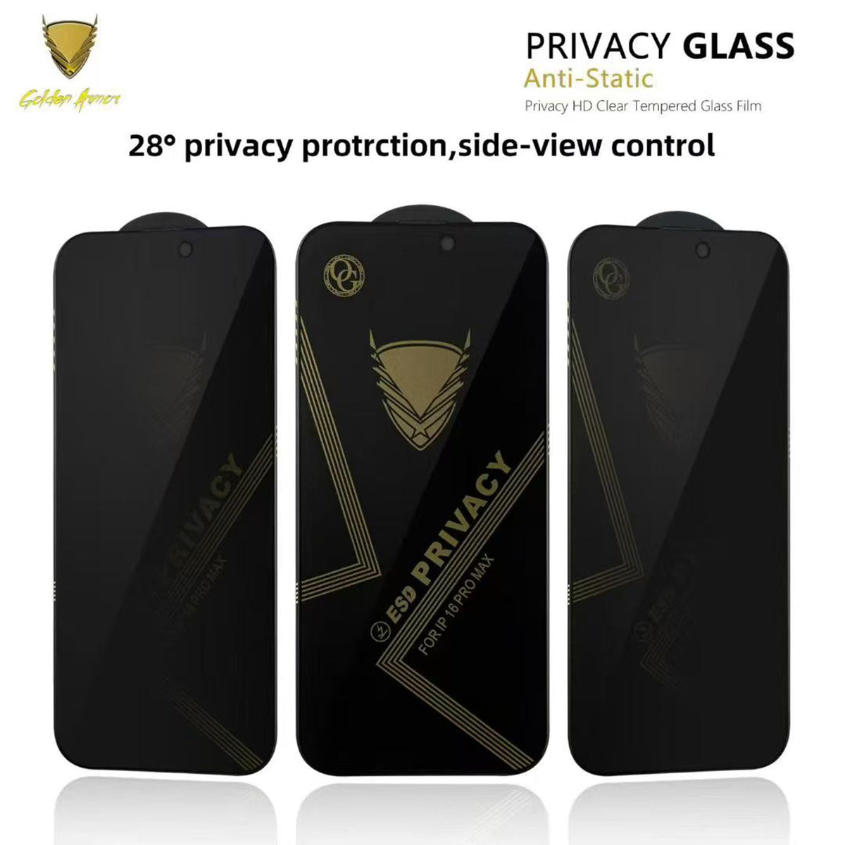 Til iPhone 16e / iPhone 17e 10 stk. fortrolighedsskærmbeskytter 28° anti-spion antistatisk højaluminium-siliconglasfilm
