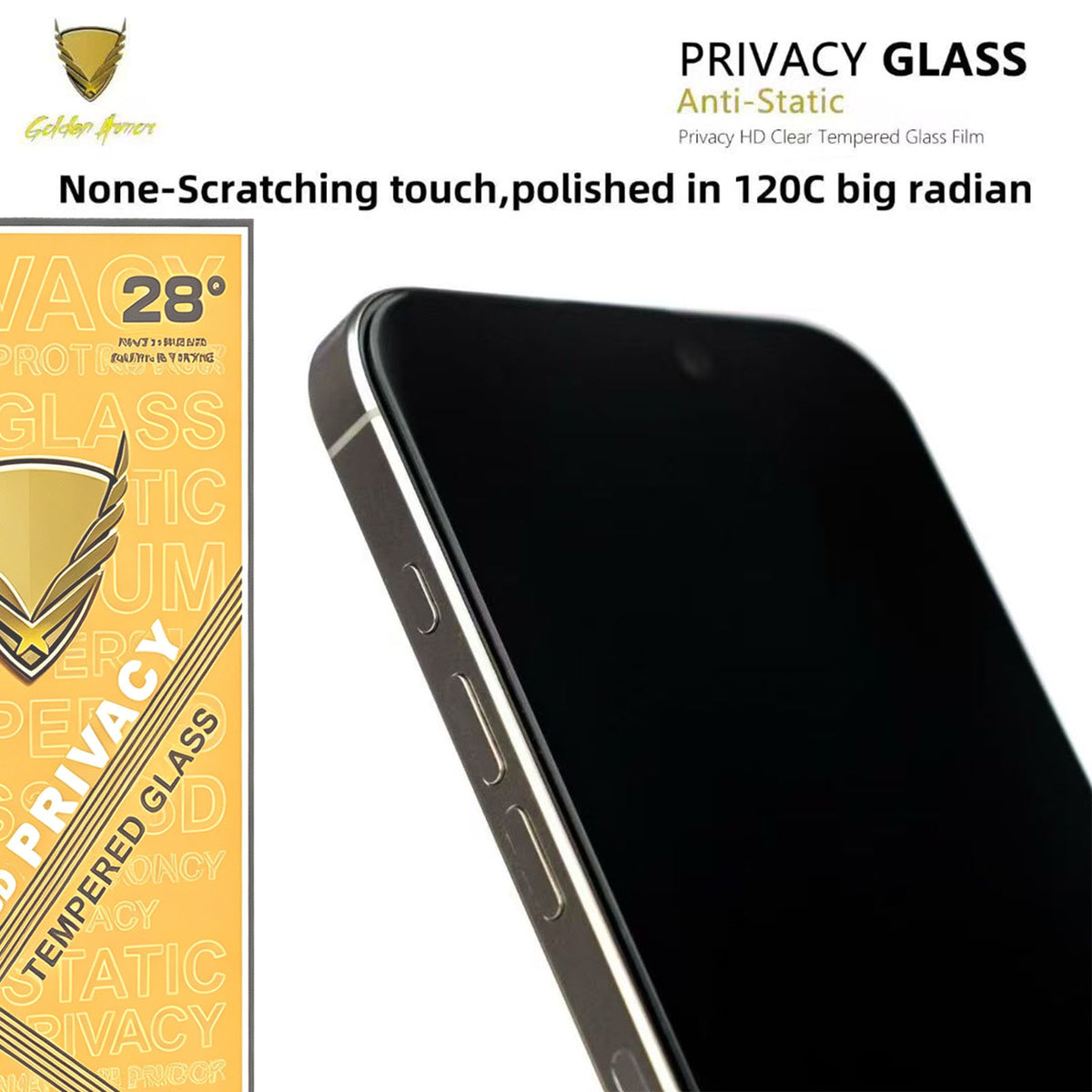 Til iPhone 16e / iPhone 17e 10 stk. fortrolighedsskærmbeskytter 28° anti-spion antistatisk højaluminium-siliconglasfilm