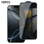 For iPhone 16 Pro 10Pcs Privacy Screen Protector 28° Anti-Spy Anti-Static High Aluminium-silicon Glass Film