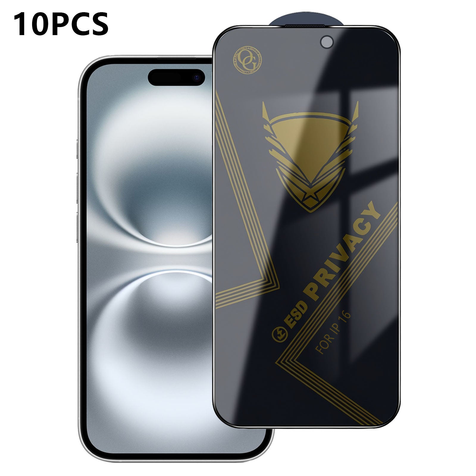 Til iPhone 16 10 stk. Privacy Skærmbeskytter 28° Anti-Spion Antistatisk Højaluminiums-silicium Glasfilm