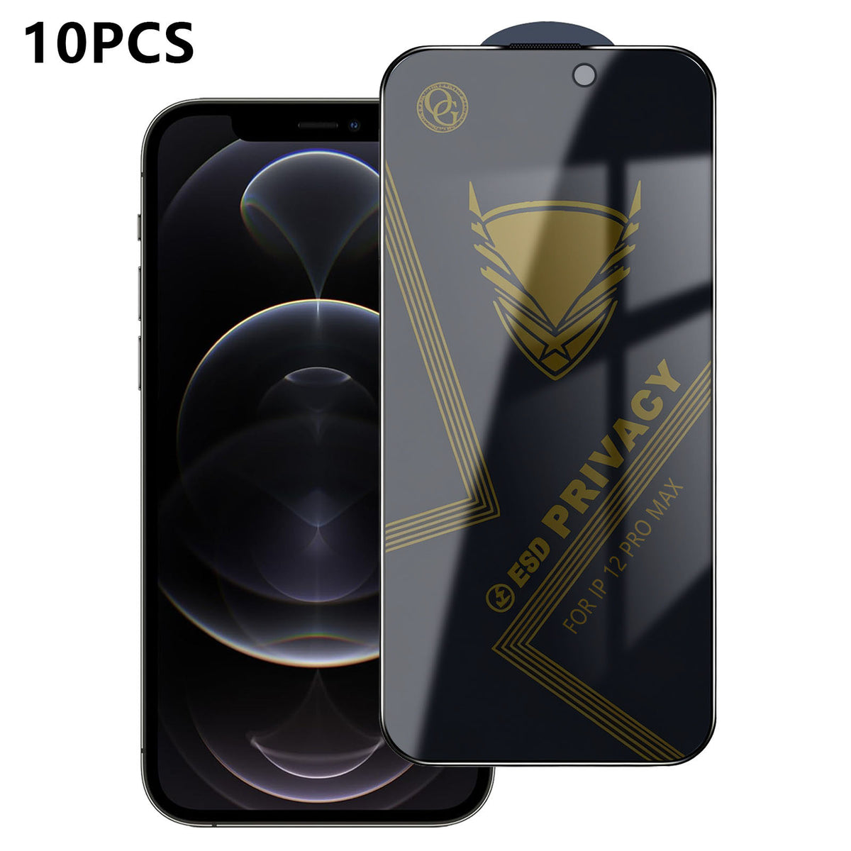 Til iPhone 12 Pro Max 10 stk. Privacy Skærmbeskytter 28° Anti-Spion Antistatisk Højt Aluminium-silicium Glasfilm