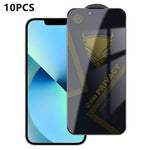 For iPhone 13 10Pcs Privacy Screen Protector 28° Anti-Spy Anti-Static High Aluminium-silicon Glass Film