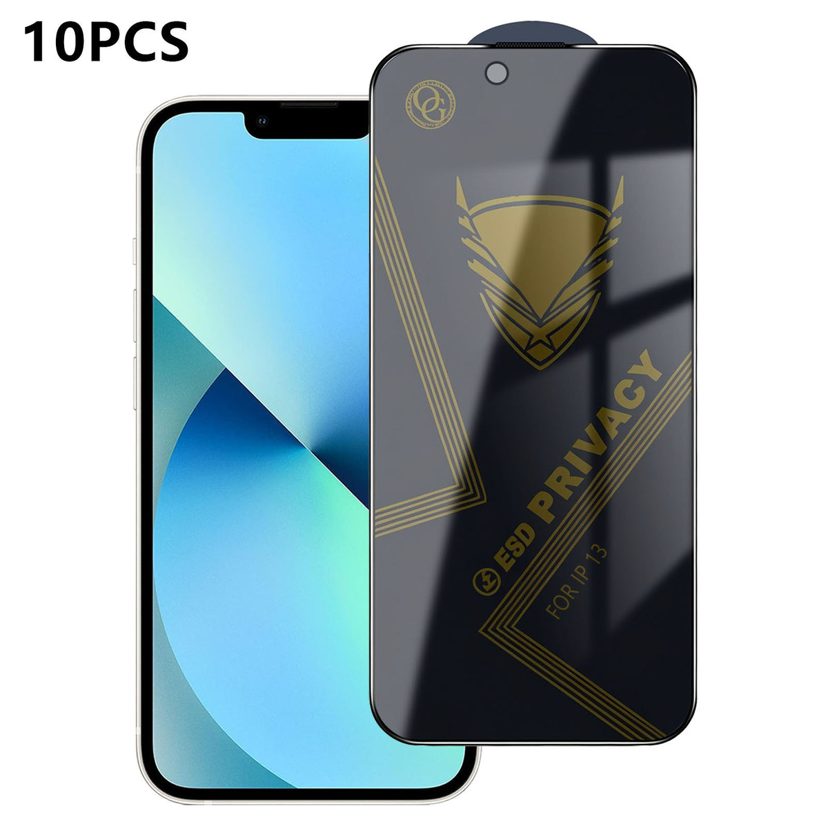 For iPhone 13 10Pcs Privacy Screen Protector 28° Anti-Spy Anti-Static High Aluminium-silicon Glass Film