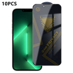 For iPhone 13 Pro 10 stk. fortrolighedsskærmbeskytter 28° anti-spion antistatisk film af aluminiumsilikatglas