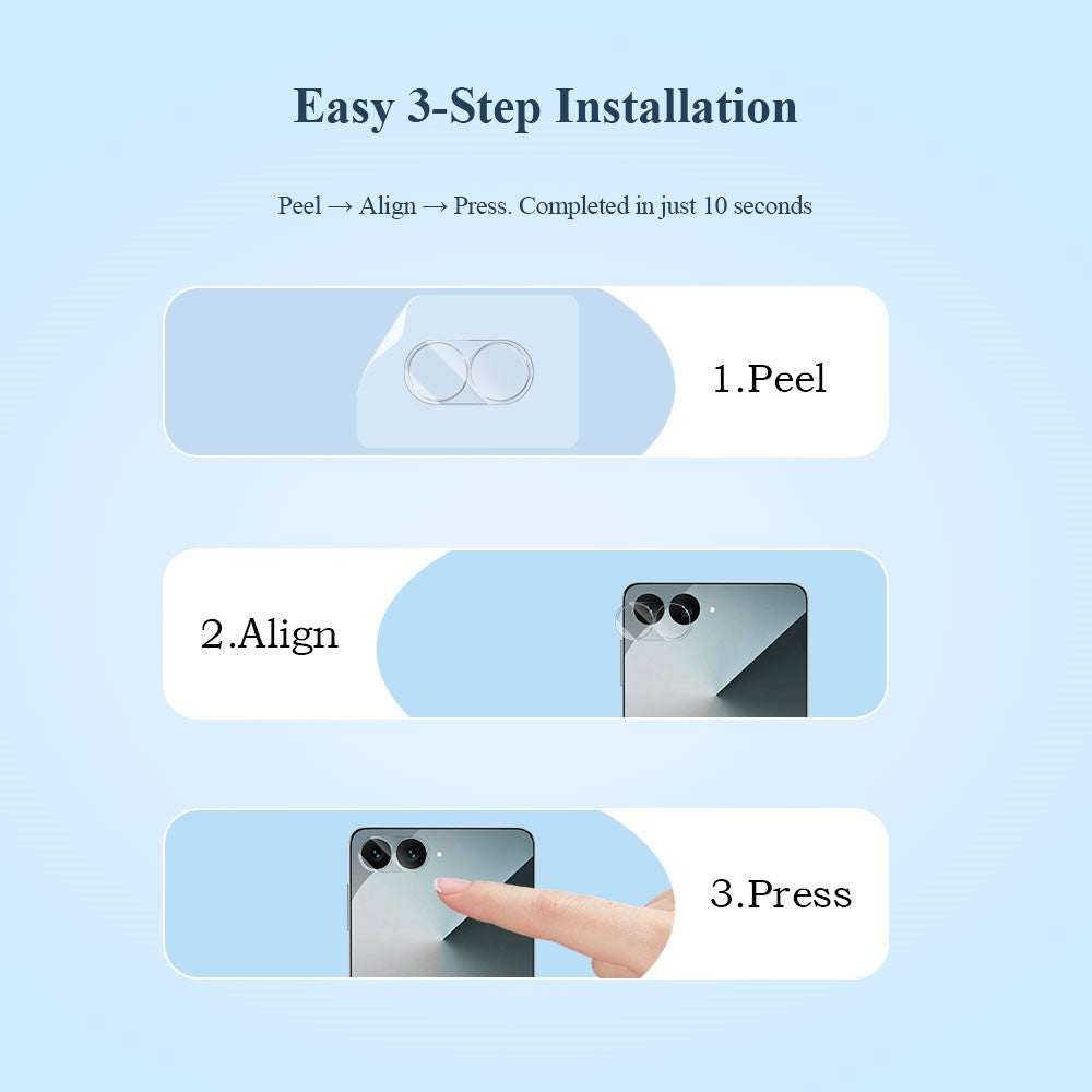 LEREACH 2Pcs For Samsung Galaxy Z Flip8 Camera Lens Protector Full Cover High Aluminum-Silicon Glass Lens Film with Auto-Align Installation Frame
