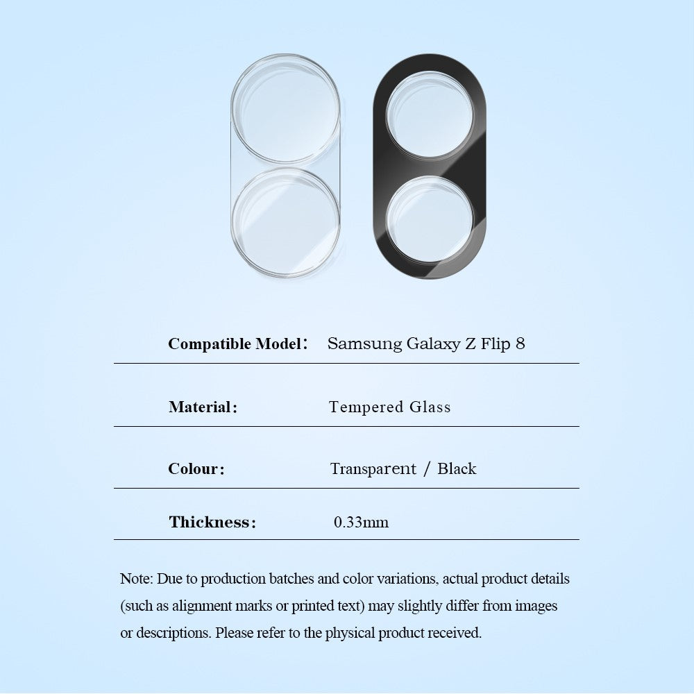LEREACH 2Pcs For Samsung Galaxy Z Flip8 Camera Lens Protector Full Cover High Aluminum-Silicon Glass Lens Film with Auto-Align Installation Frame