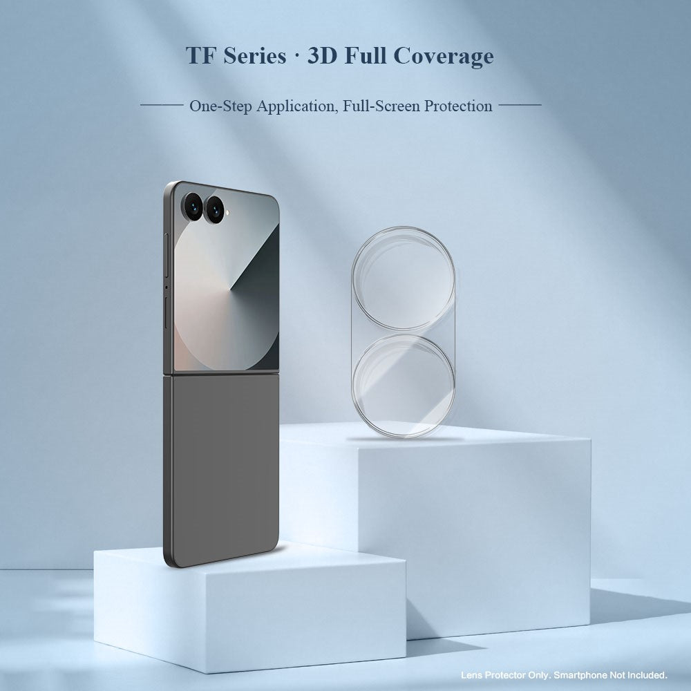 LEREACH 2Pcs For Samsung Galaxy Z Flip8 Camera Lens Protector Full Cover High Aluminum-Silicon Glass Lens Film with Auto-Align Installation Frame