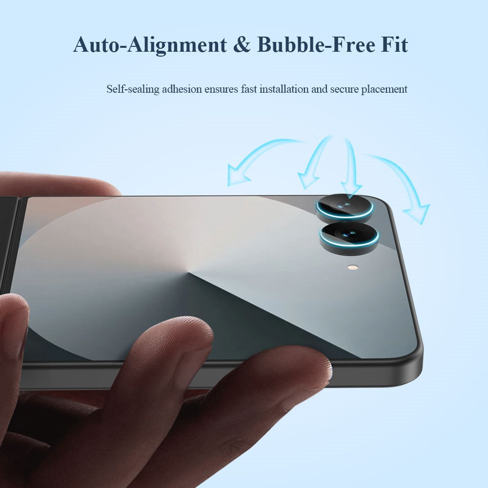 LEREACH 2Pcs For Samsung Galaxy Z Flip8 Camera Lens Protector Full Cover High Aluminum-Silicon Glass Lens Film with Auto-Align Installation Frame