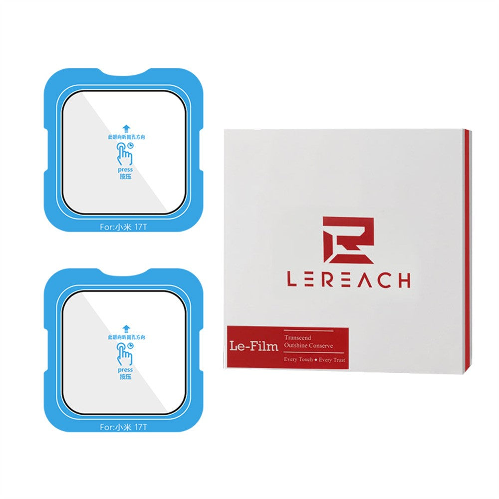 LEREACH 2Pcs For Xiaomi 17T Camera Lens Protector Full Cover High Aluminium-silicon Glass Lens Film with Auto-Align Installation Frame