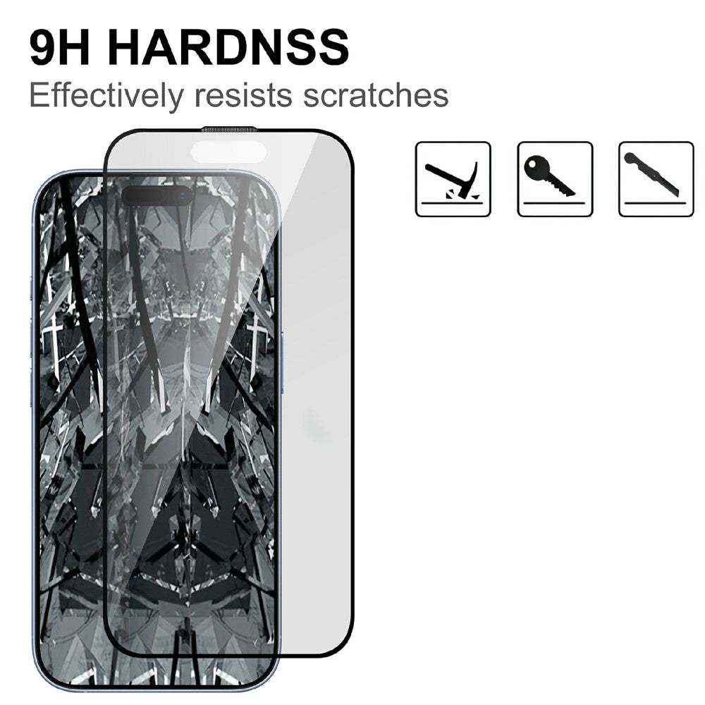 For iPhone 16 AGC Glass Screen Protector Silk Printing Matte Full Glue Full Cover Film