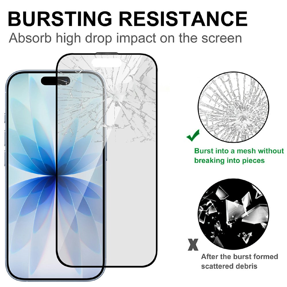 For iPhone 16 AGC Glass Screen Protector Silk Printing Matte Full Glue Full Cover Film