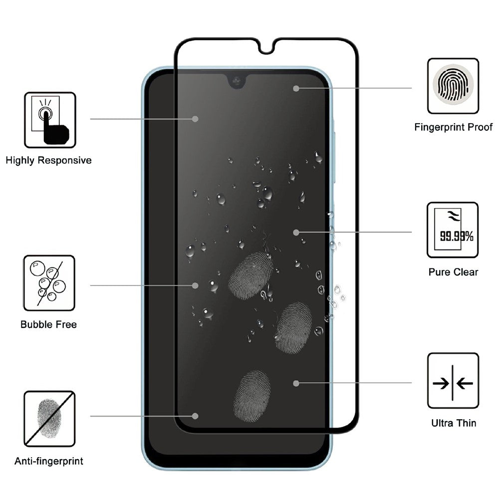 For Samsung Galaxy A18 5G AGC Tempered Glass with Black Edge Full Glue Full Coverage Screen Protector