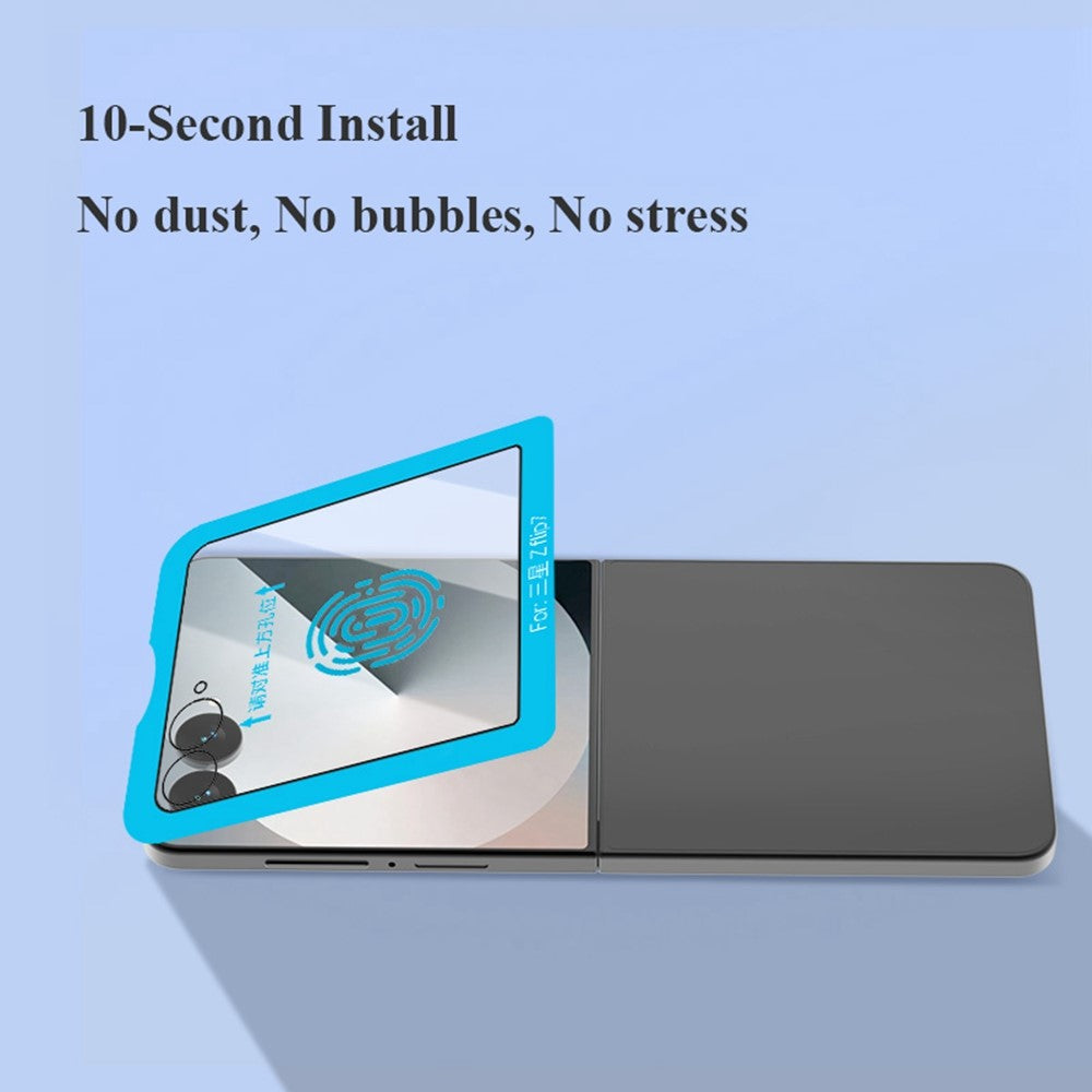 LEREACH For Samsung Galaxy Z Flip8 / Z Flip7 5 Tempered Glass Full Screen Protector Anti-Fingerprint Film with Dust-Free Installation Tool