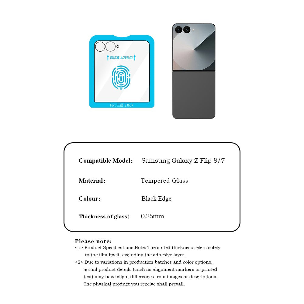 LEREACH For Samsung Galaxy Z Flip8 / Z Flip7 5 Tempered Glass Full Screen Protector Anti-Fingerprint Film with Dust-Free Installation Tool
