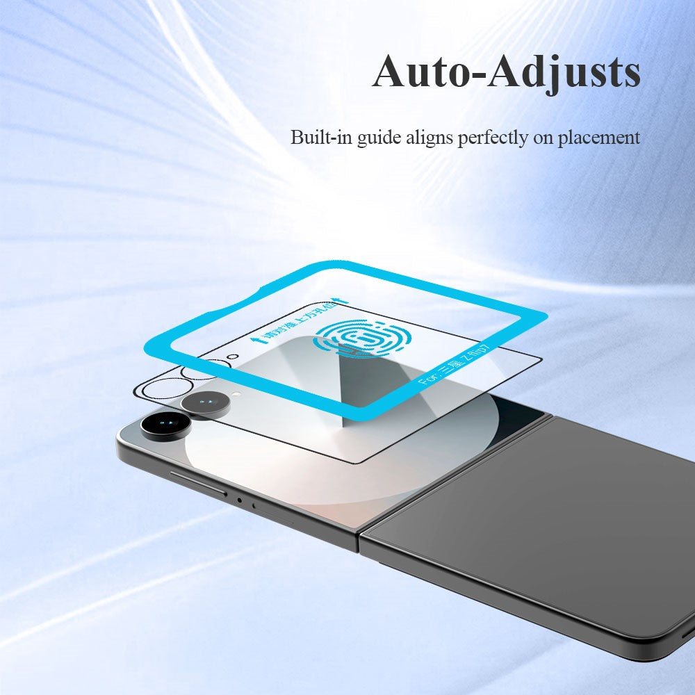 LEREACH 2 stk. hærdet glas med fuldskærmsbeskyttelse til Samsung Galaxy Z Flip8 / Z Flip7 5G, anti-fingeraftryksfilm med støvfrit monteringsværktøj