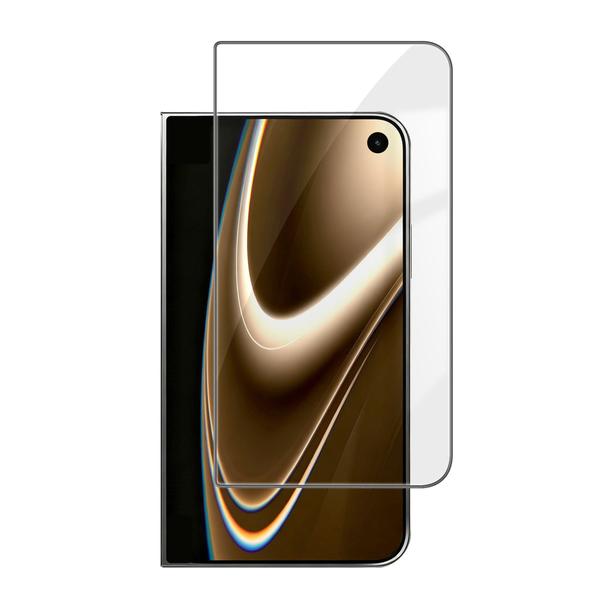 For iPhone Fold HD Full Screen Protector Silk Printing Black Edge High Aluminium-silicon Glass Film