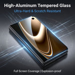 For iPhone Fold HD Full Screen Protector Silk Printing Black Edge High Aluminium-silicon Glass Film