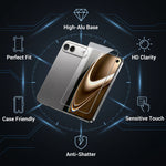 For iPhone Fold HD Full Screen Protector Silk Printing Black Edge High Aluminium-silicon Glass Film
