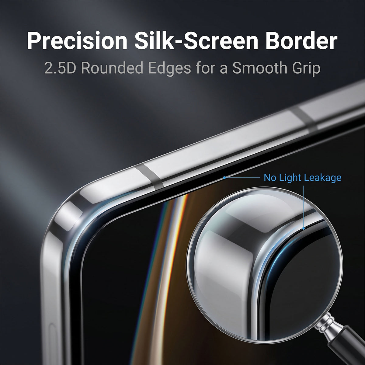 For iPhone Fold HD Full Screen Protector Silk Printing Black Edge High Aluminium-silicon Glass Film