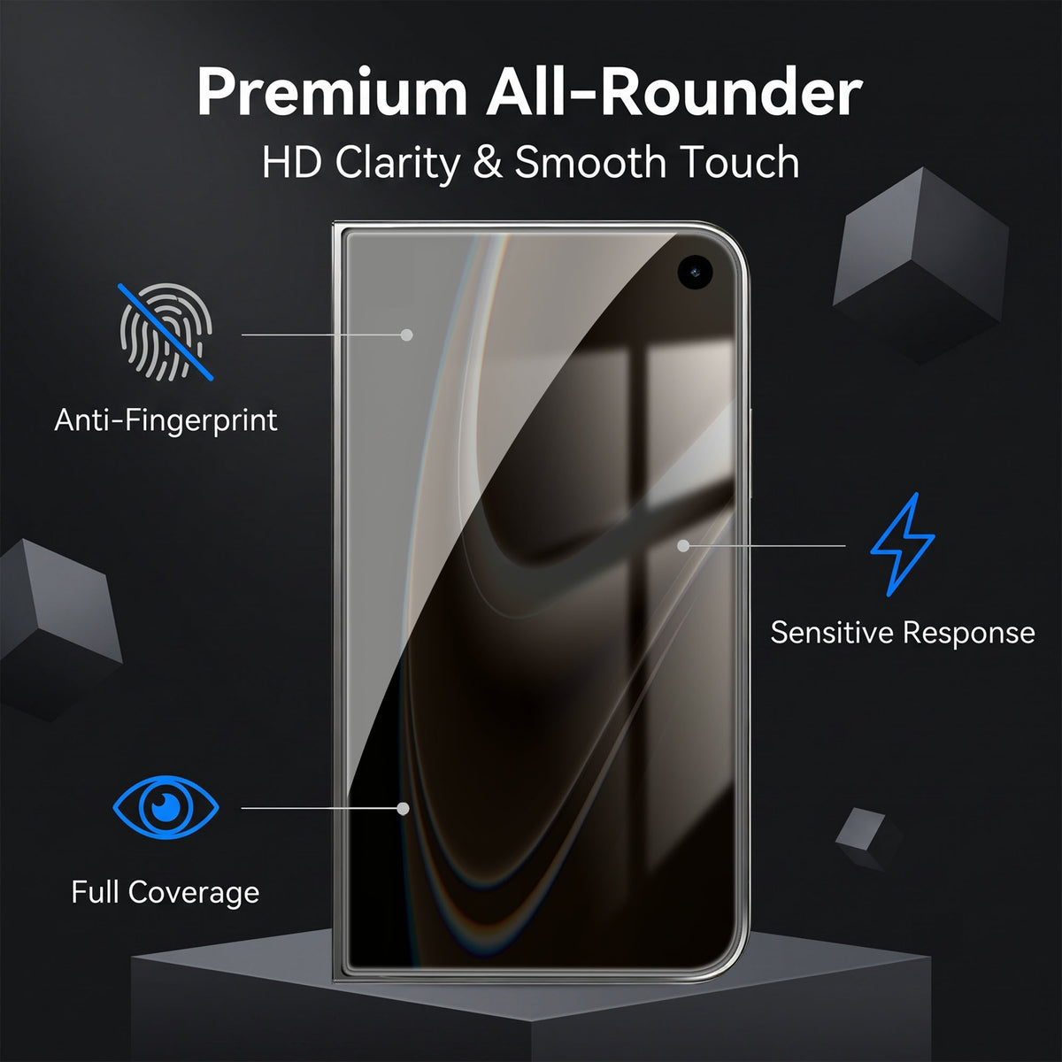 Til iPhone Fold Anti-spion Privatliv Fuld Skærmbeskytter Sort Kant Høj Aluminium-silicium Glasfilm