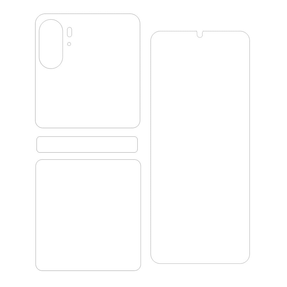 For Oppo Find N2 Flip 5G 1 Set Front and Back Soft TPU Protector Anti-scratch HD Clear Full Cover Screen Protector
