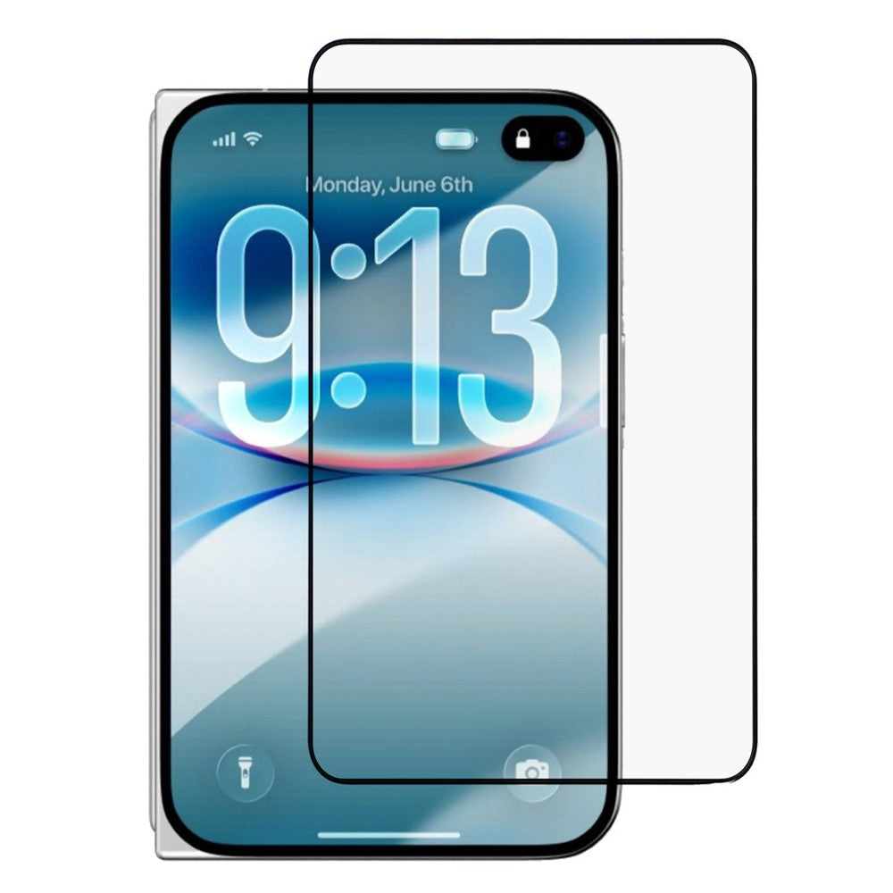 For iPhone Fold Crystal Clear Screen Protector Silk Printing Tempered Glass Screen Film