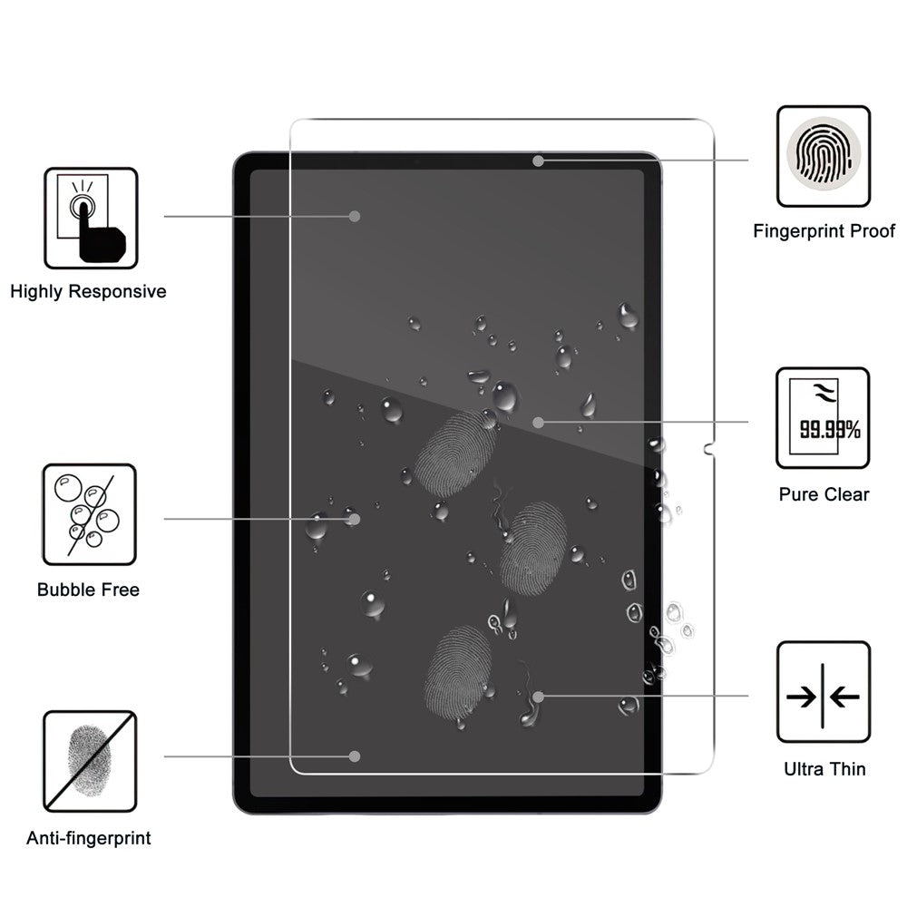 For Samsung Galaxy Tab S12+ Tempered Glass Screen Protector 2.5D Straight Edge Full Screen Film, Full Glue