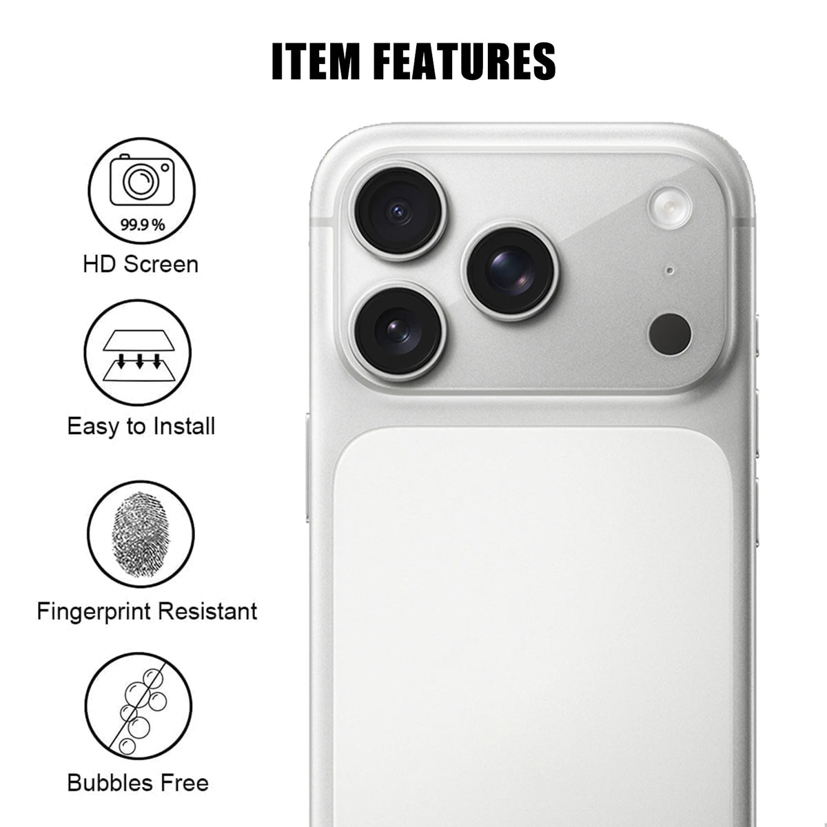 For iPhone 18 Pro Full Cover Camera Lens Protector High Definition Anti Fingerprint AR Tempered Glass Lens Film
