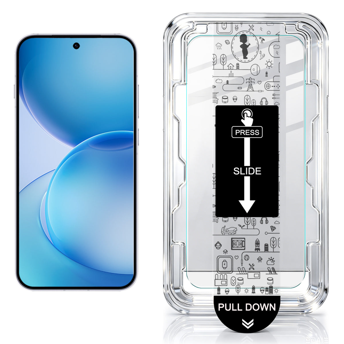 IMAK for Oppo Reno16 Pro 5G (Global) / Oppo Reno16 5G (Global) H Series Tempered Glass Screen Protector Film with Dust-free Installation Tool - Transparent (NOT Complete Covering) (Fingerprint Unlock)